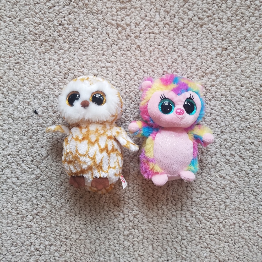 Cute owl and monster stuffed animals